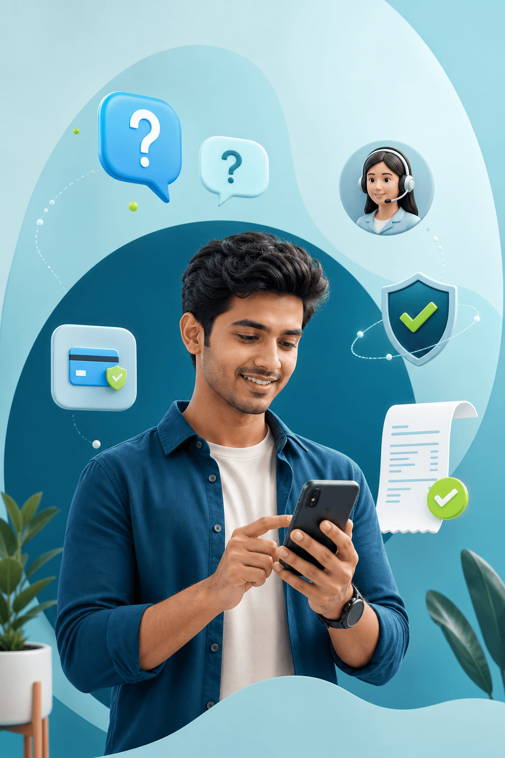 Customer using Finunique services with payment and support assistance